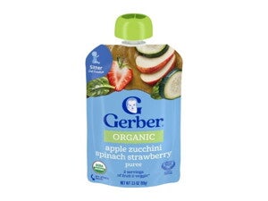 GERBER Organic Pouch Puree - Apple Zucchini Spinach Strawberry