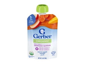 GERBER Organic Pouch Puree - Carrot Apple Mango